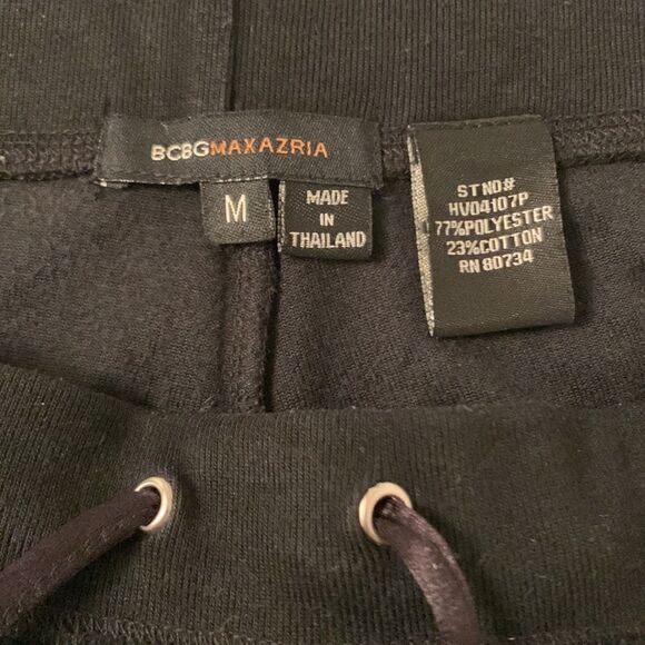 BCBG Maxazria Velour Black Sweatpants Size M - Picture 9 of 9